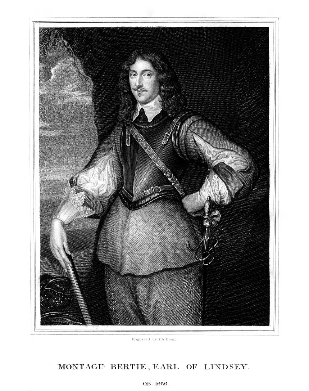 Montagu Bertie, 2do Conde de Lindsey, 1826 de T. A. Dean