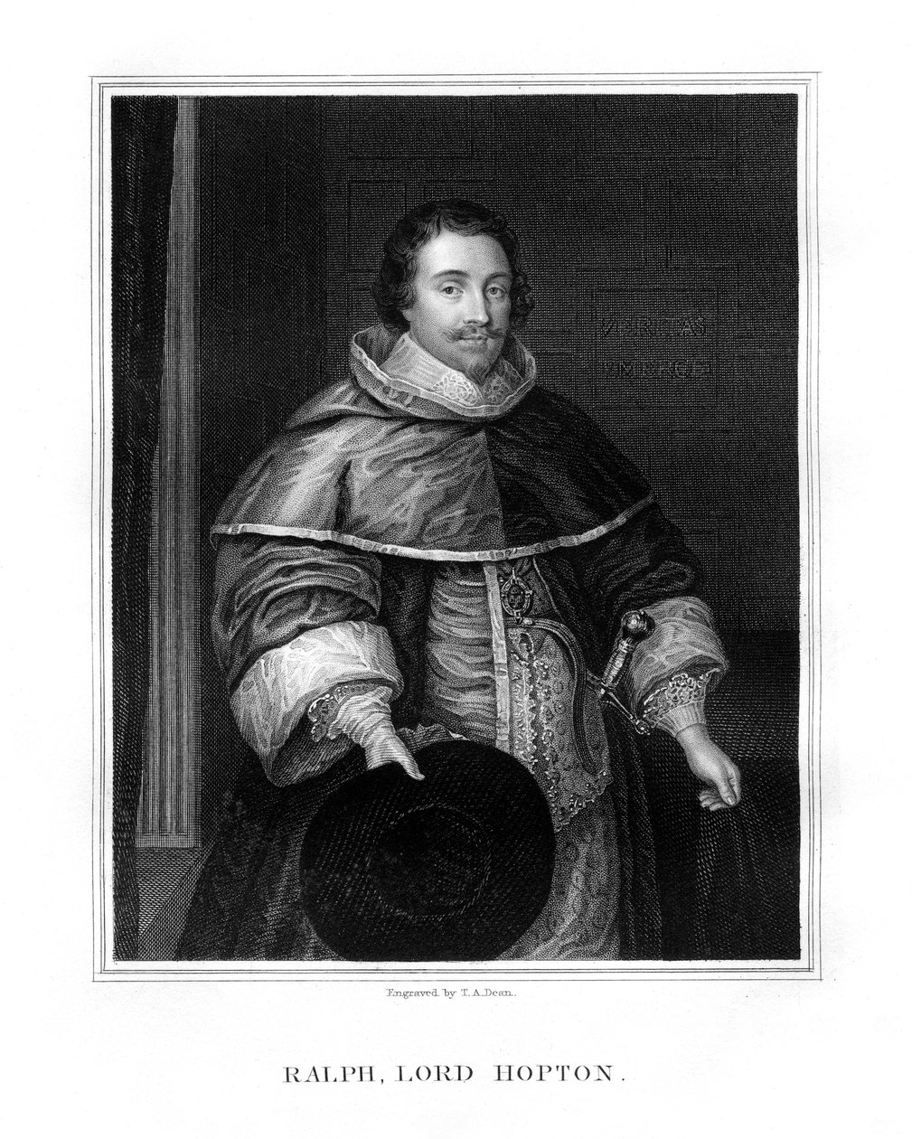 Sir Ralph, Lord Hopton, soldado inglés, 1827 de T. A. Dean