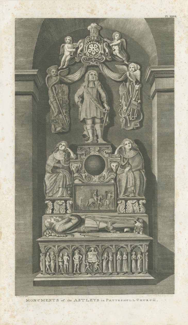 Interior de la Iglesia de Patshull - Tumbas de Astley de T Carter