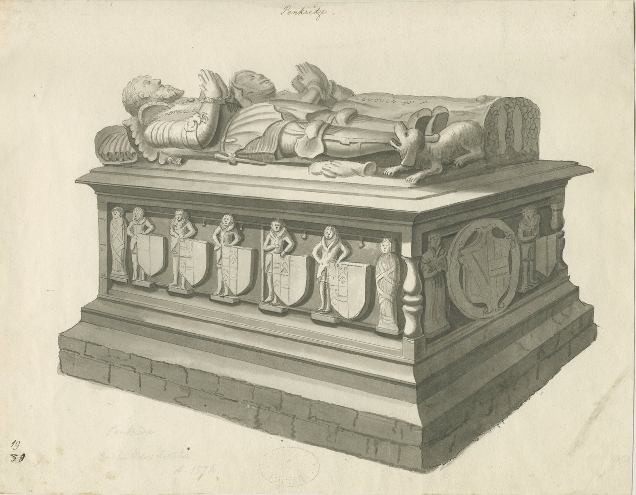 Iglesia de Penkridge - Tumba de Sir Edward Littleton de T Carter