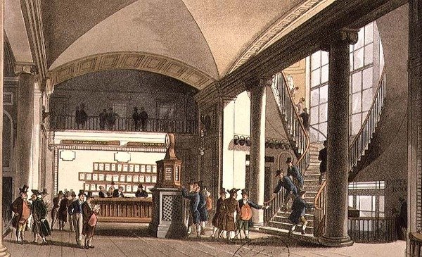 El Salón del Mercado de Subastas de T. and Pugin A.C. Rowlandson