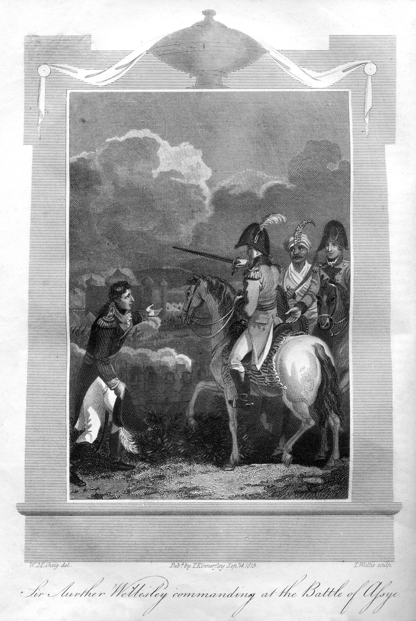 El Duque de Wellington comandando en la Batalla de Assaye, 1816 de T. Wallis