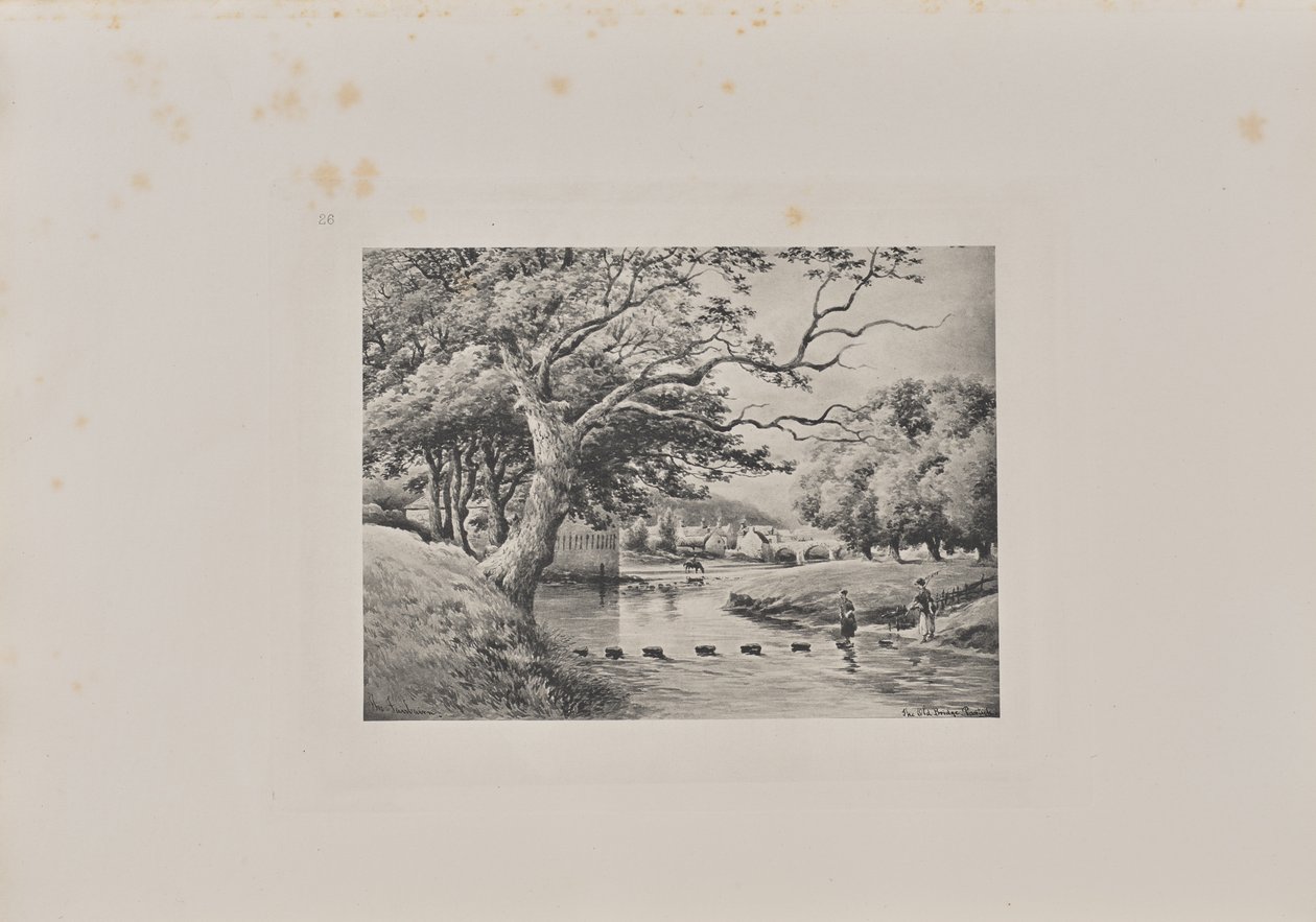 Mirando hacia el Puente Viejo de Partick desde Stepping-Stones de T. and R. Annan and Sons