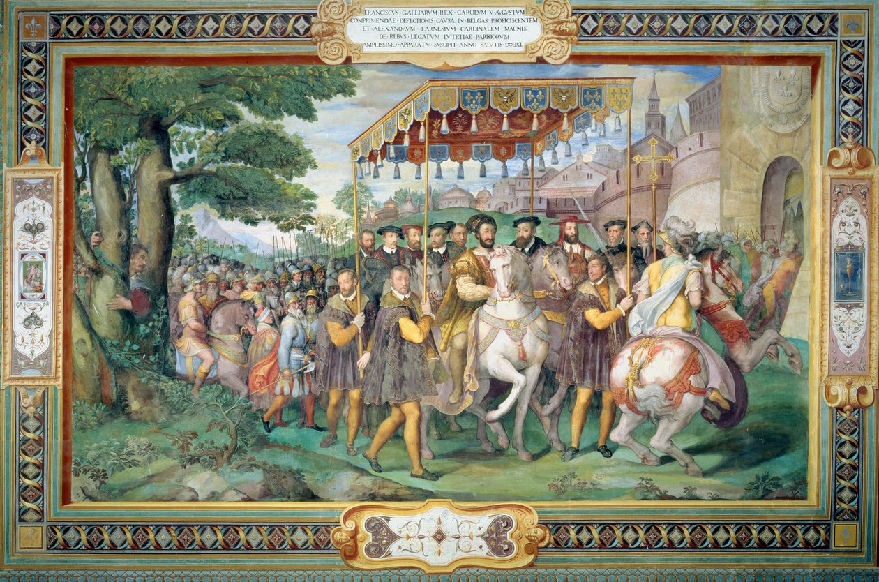 Francisco I (1494-1547) y Alessandro Farnese (1546-92) entrando en París en 1540, de la 