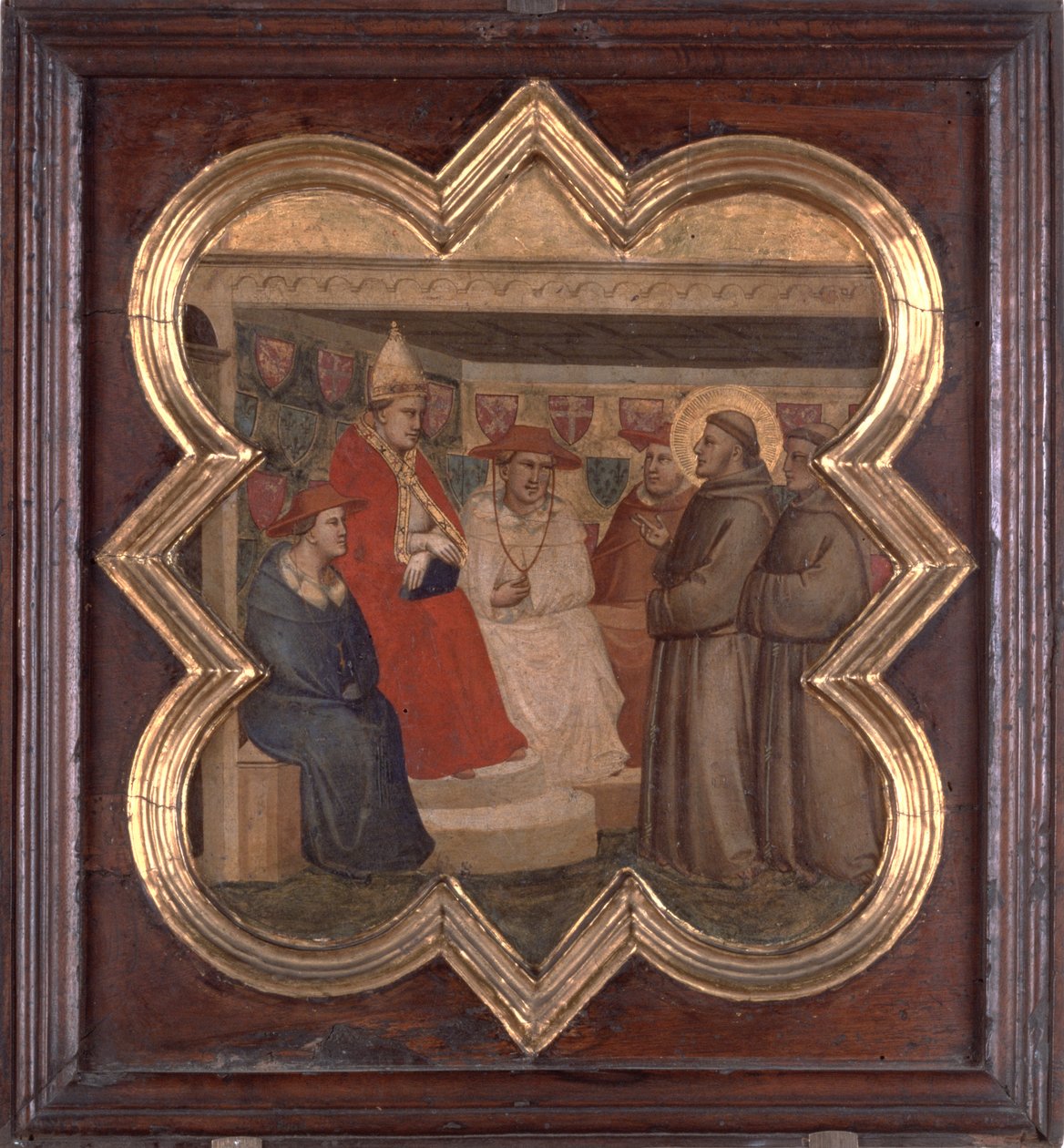 San Francisco ante el Papa y los Cardenales de Taddeo Gaddi