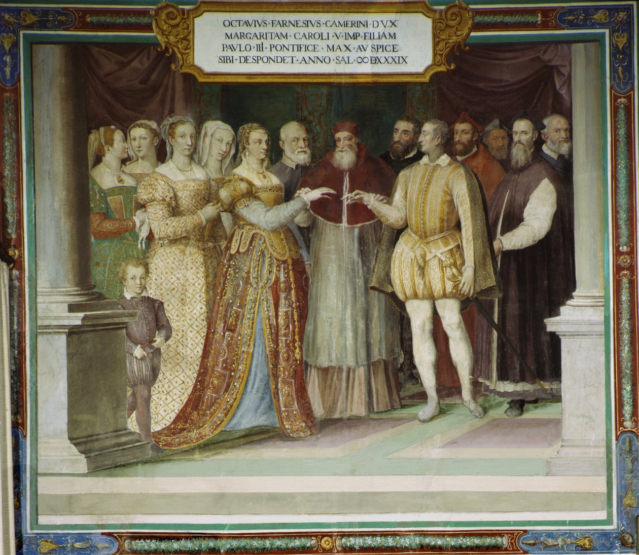 El matrimonio de Ottavio Farnese y Margarita de Austria, Villa Farnese, Caprarola, Italia de Taddeo Zuccari