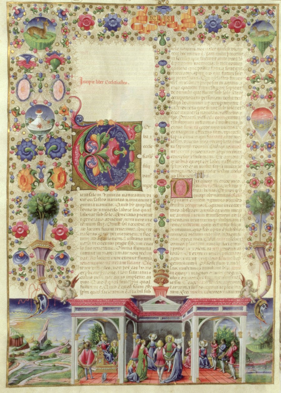 El Comienzo del Libro de Eclesiastés, de la Biblia de Borso d