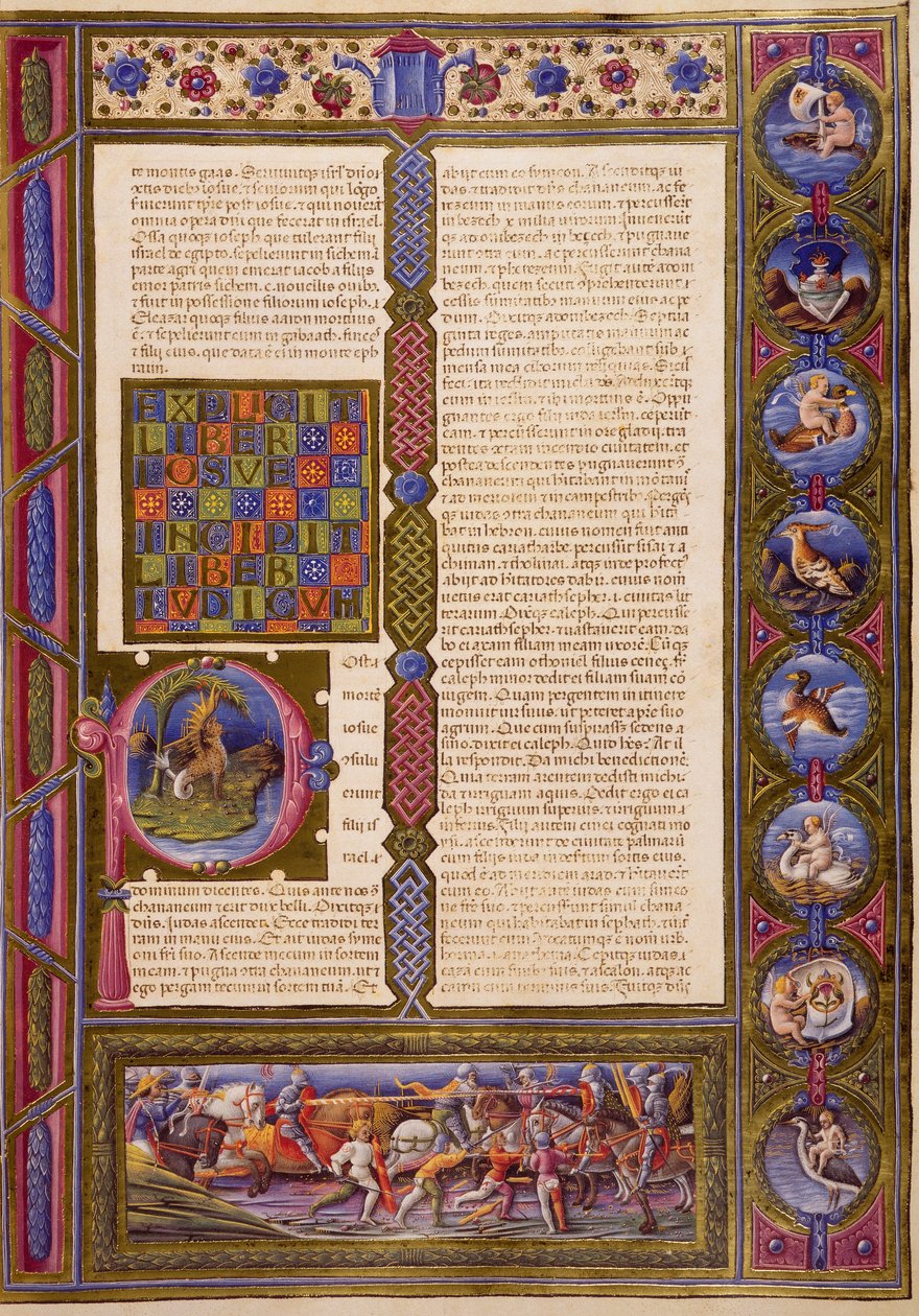 Incipit del Libro de los Jueces, del Volumen I de la Biblia de Borso d