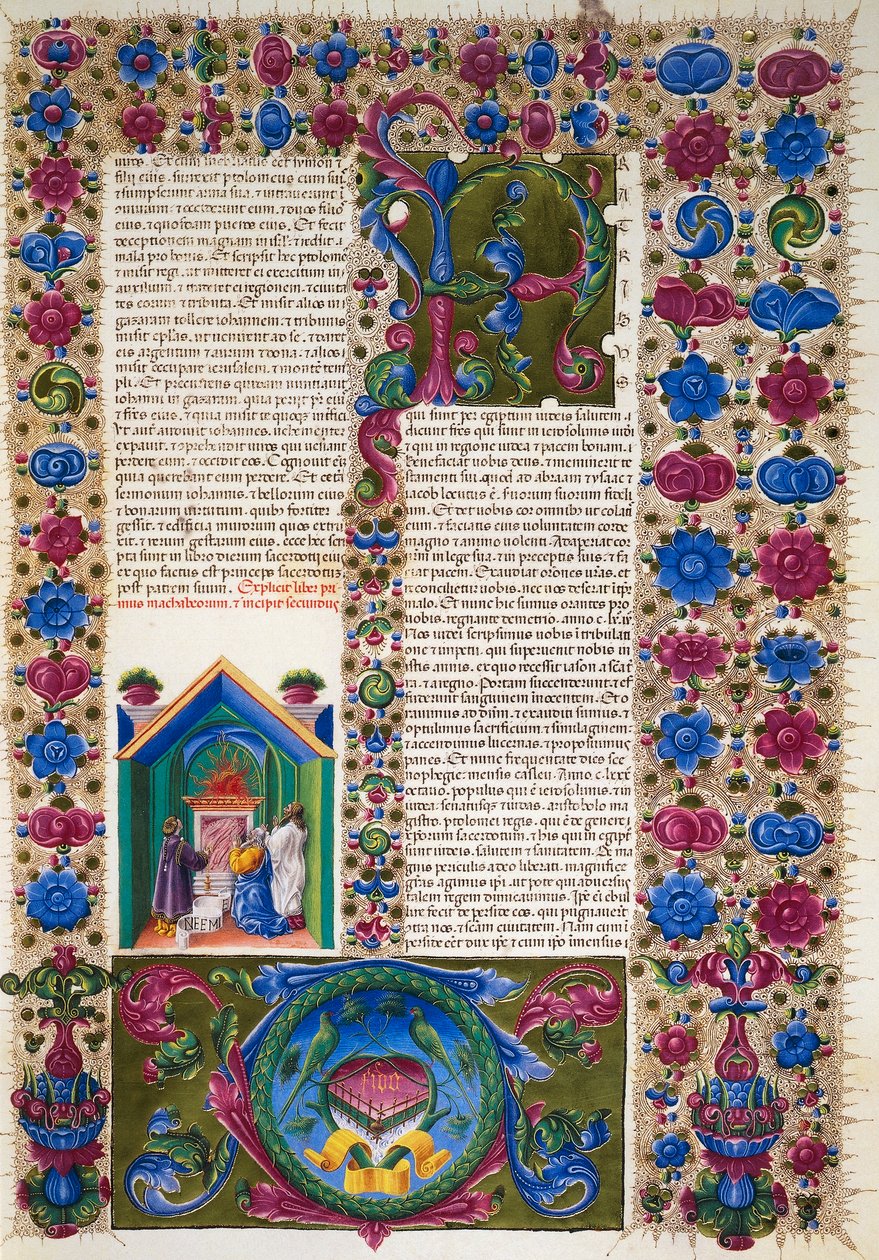 Incipit del Libro del Profeta Malaquías, del Volumen II de la Biblia de Borso d