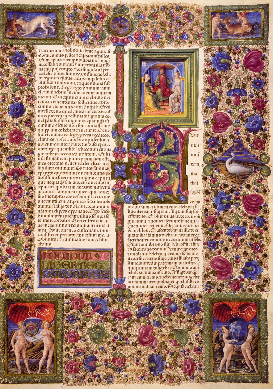 Incipit del primer Libro de Samuel, del Volumen I de la Biblia de Borso d
