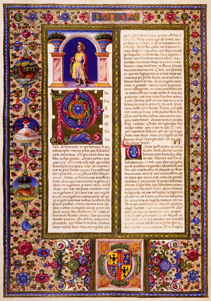 Carta de Pablo a los Gálatas, del Volumen II de la Biblia de Borso d