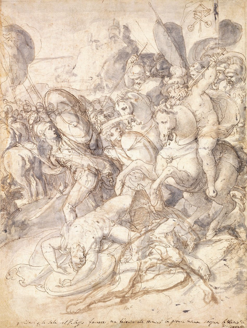La batalla de Cosa de Taddeo Zuccari