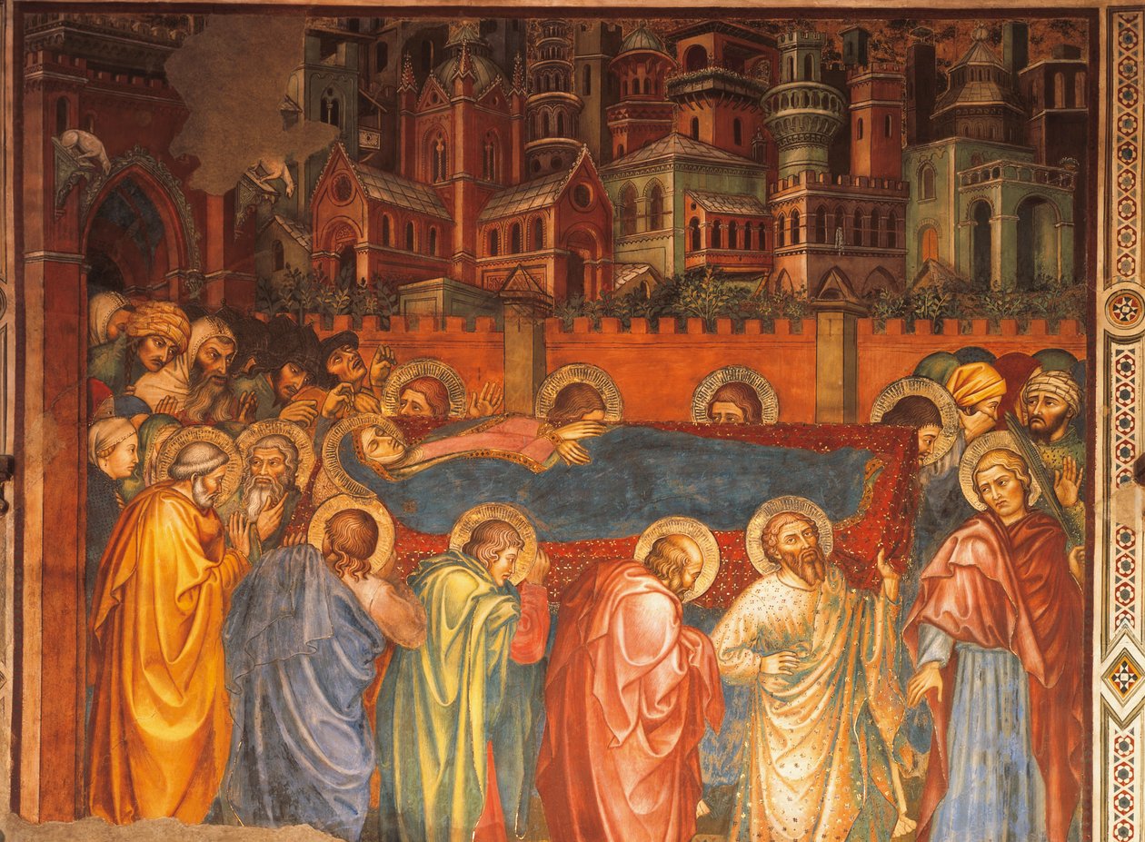 Funeral de la Virgen, escena de la Vida de la Virgen de Taddeo di Bartolo