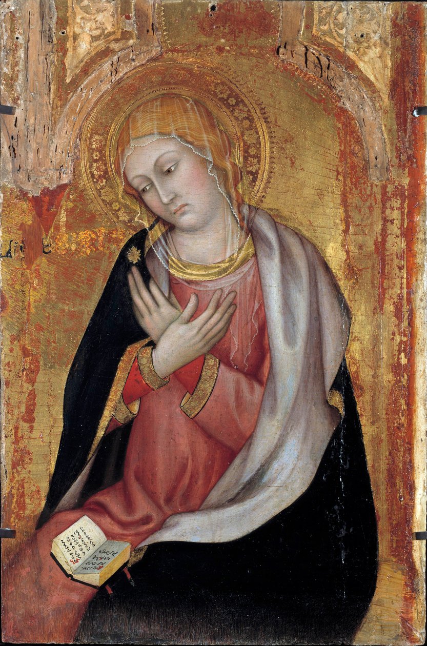 La Virgen de la Anunciación (principios del siglo XV). Dim. 0,77x0,55 m. Aviñón, Museo del Petro Palais de Taddeo di Bartolo