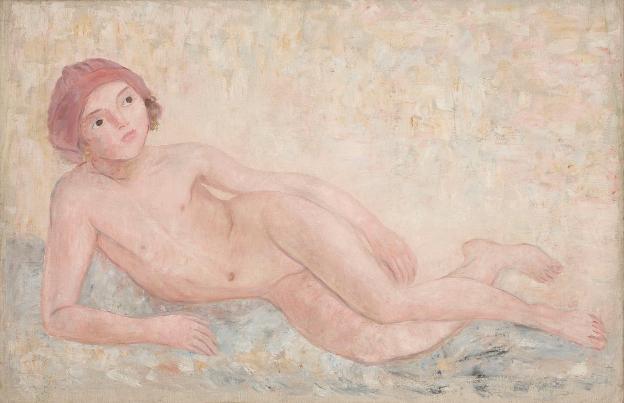 Desnudo de una niña tumbada de Tadeusz Makowski