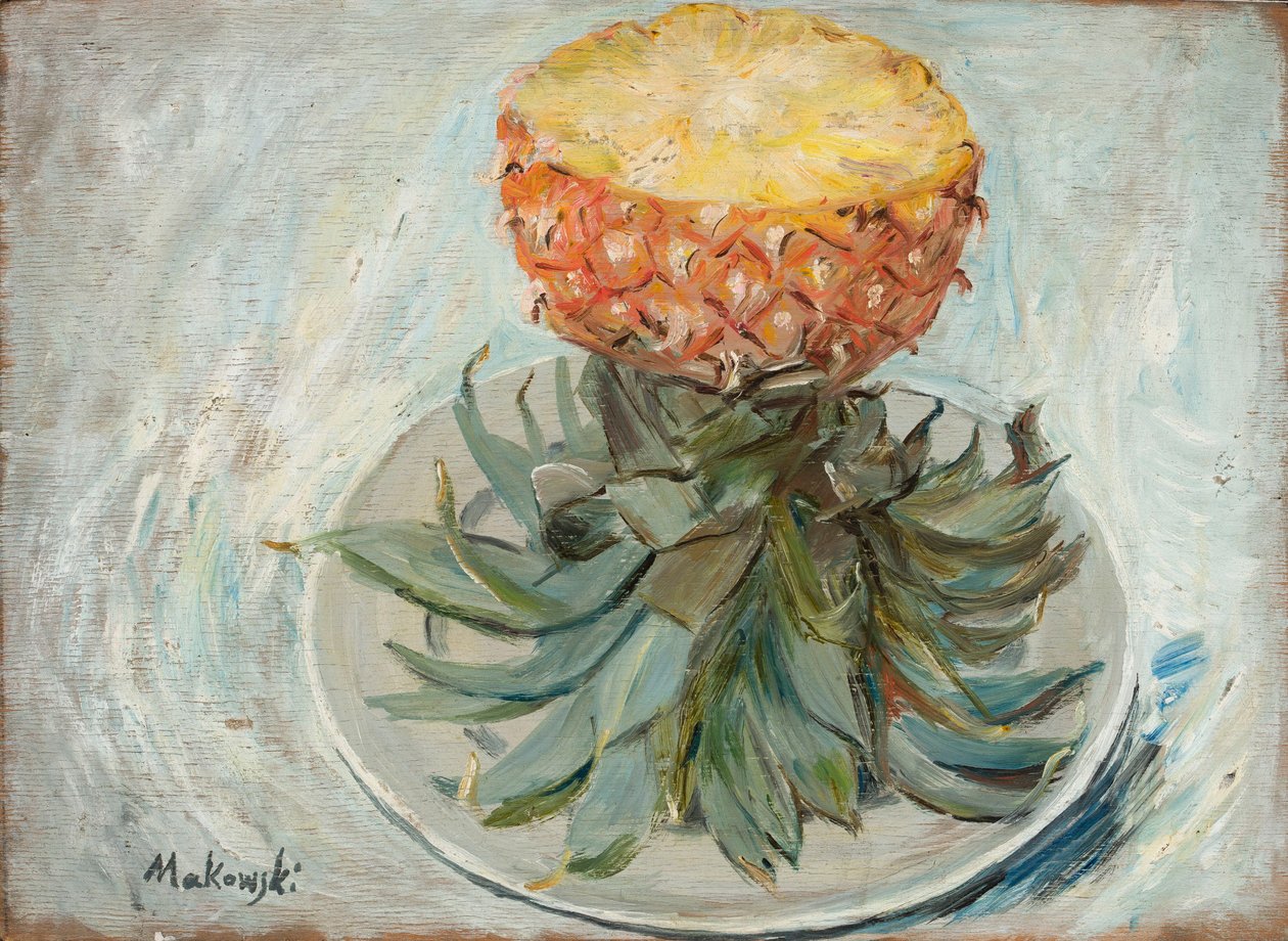 Una piña en el plato de Tadeusz Makowski