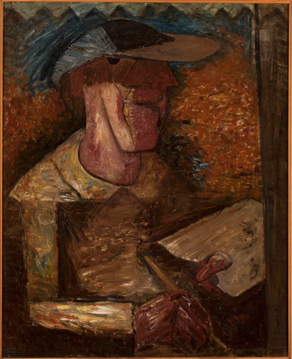 Autorretrato con paleta de Tadeusz Makowski