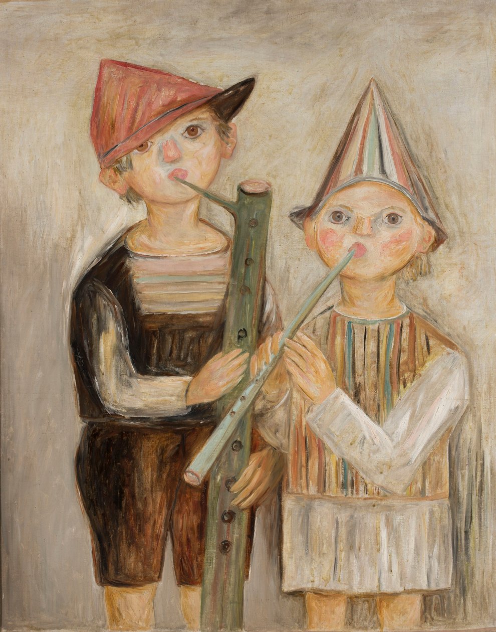 Los chicos con las flautas de Tadeusz Makowski