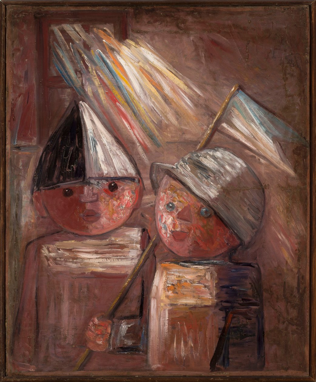 Dos niños con una banderita de Tadeusz Makowski