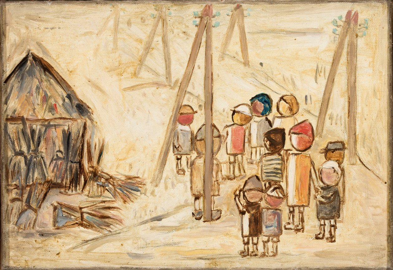 Niños en el camino de Tadeusz Makowski