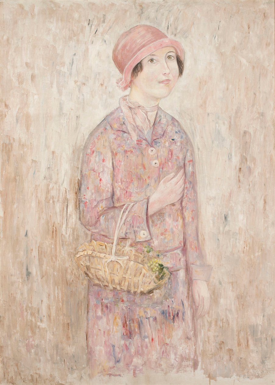 Niña con sombrero rosa de Tadeusz Makowski