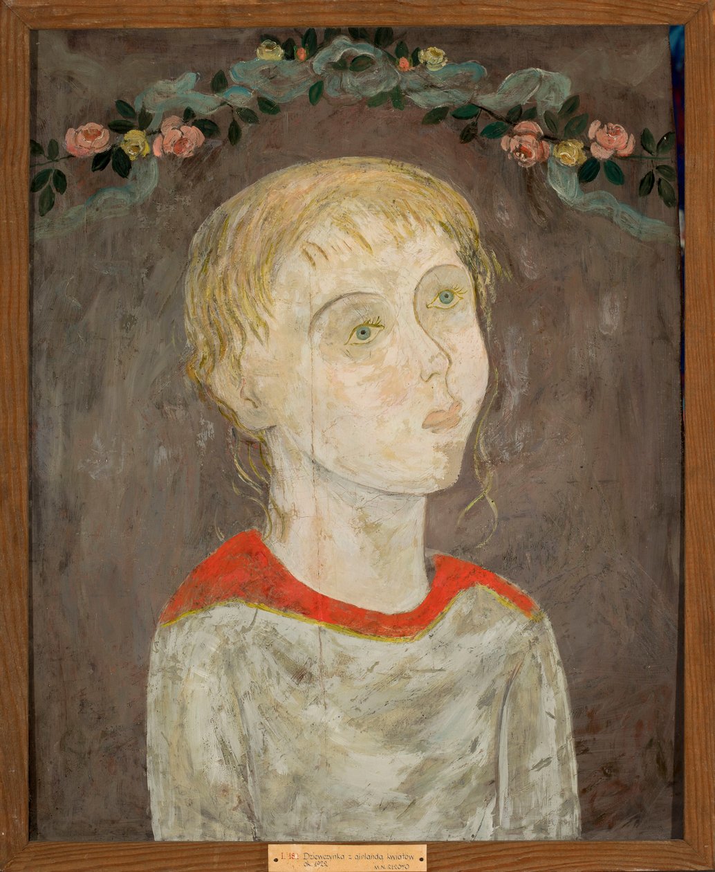 La chica con la guirnalda de flores de Tadeusz Makowski