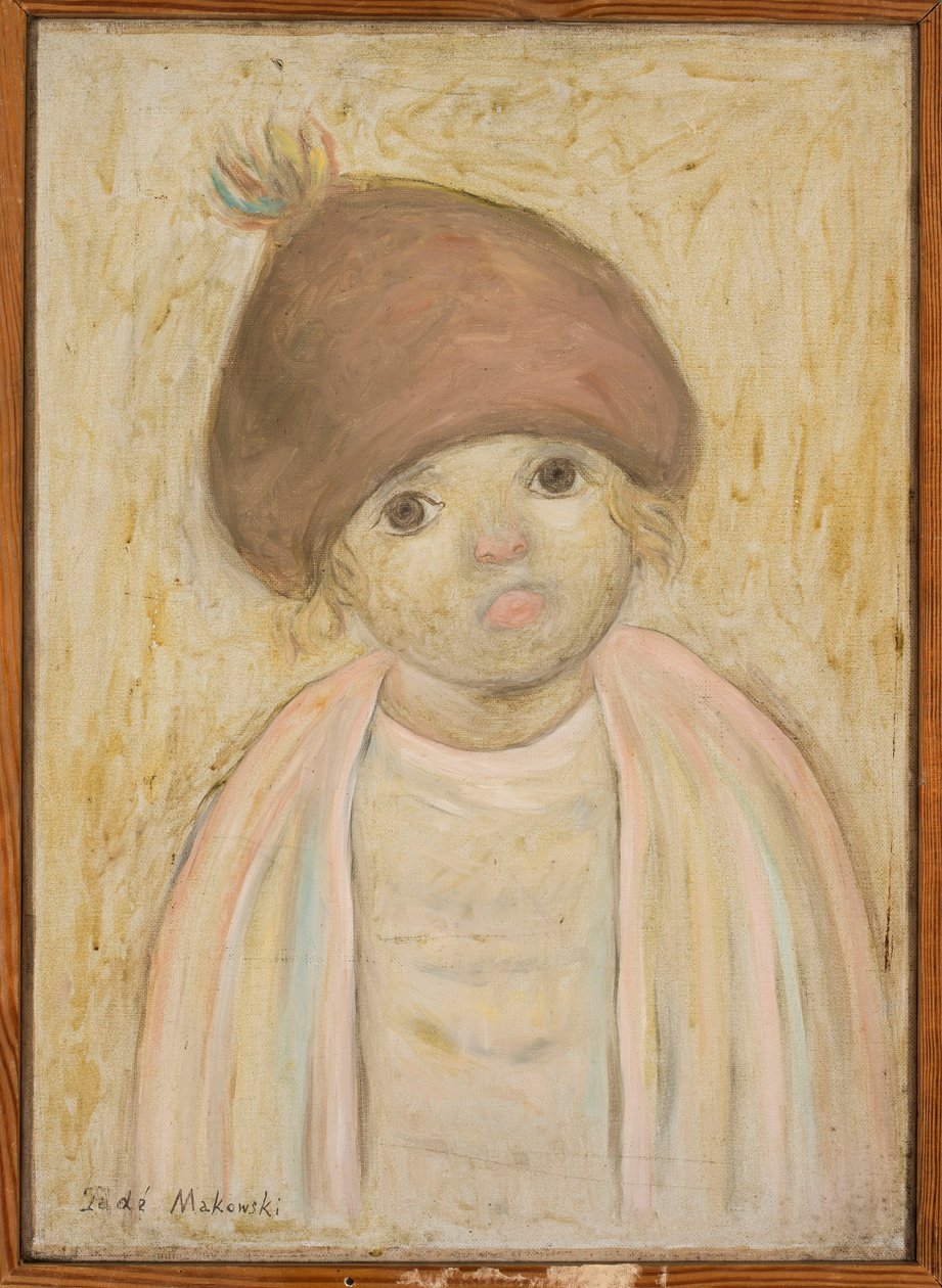 Una niña con una boina con pompón de Tadeusz Makowski