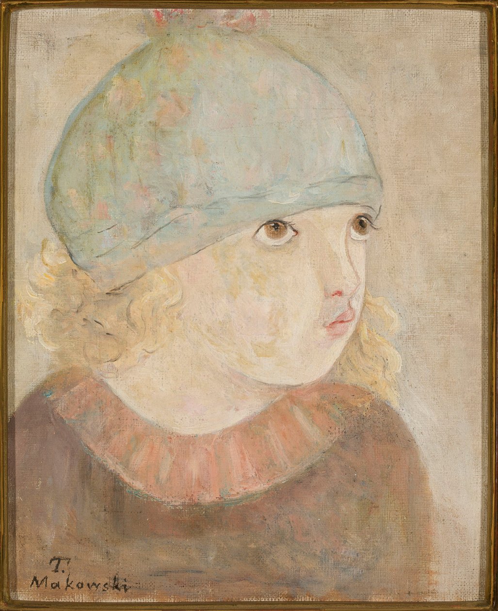 Niña con gorro azul (Niña) de Tadeusz Makowski