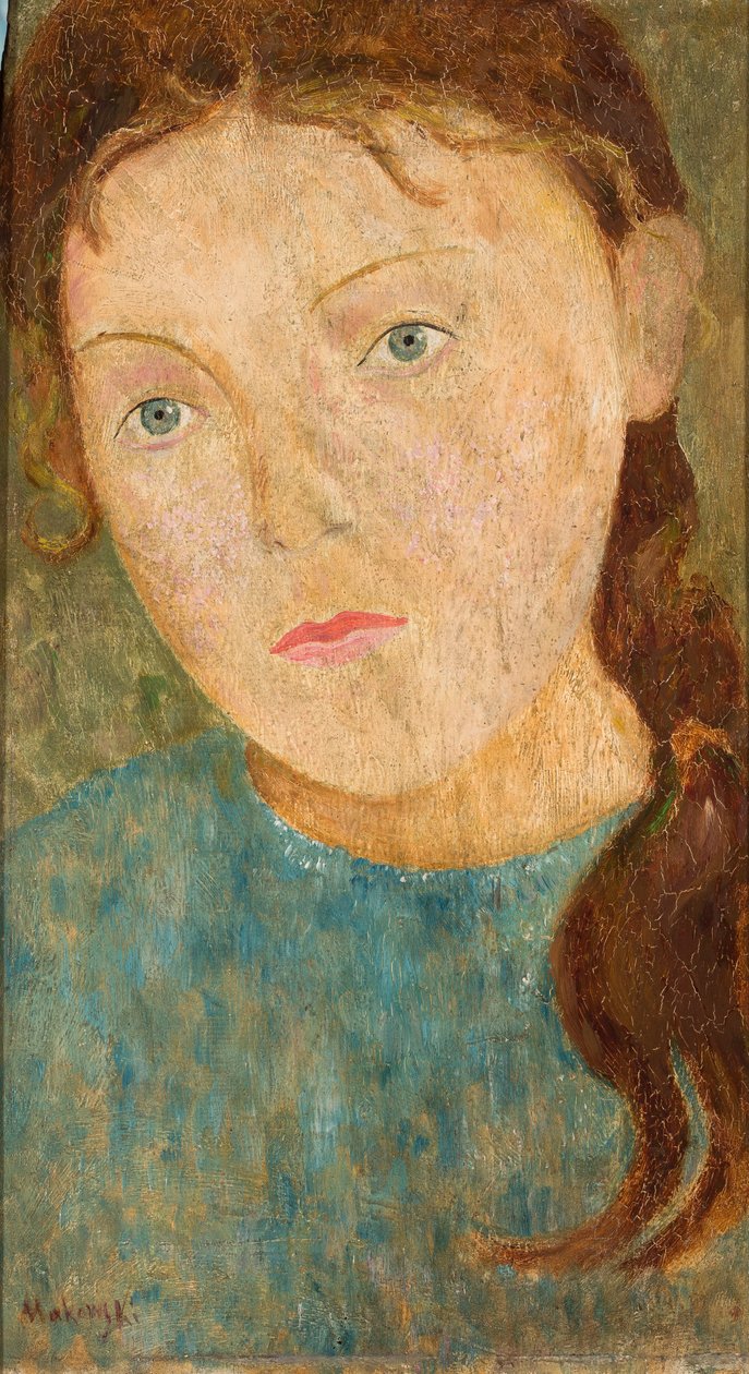Niña con trenza pelirroja de Tadeusz Makowski