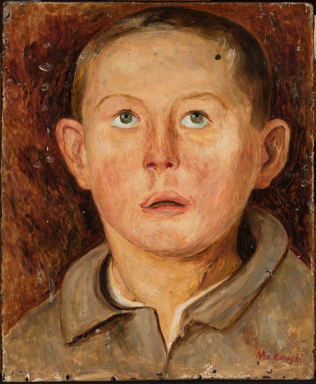 La cabeza del niño con el cuello de la camisa desabrochado de Tadeusz Makowski