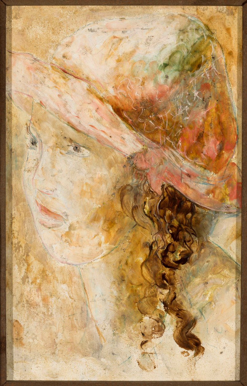 Cabeza de niña con rizos de Tadeusz Makowski