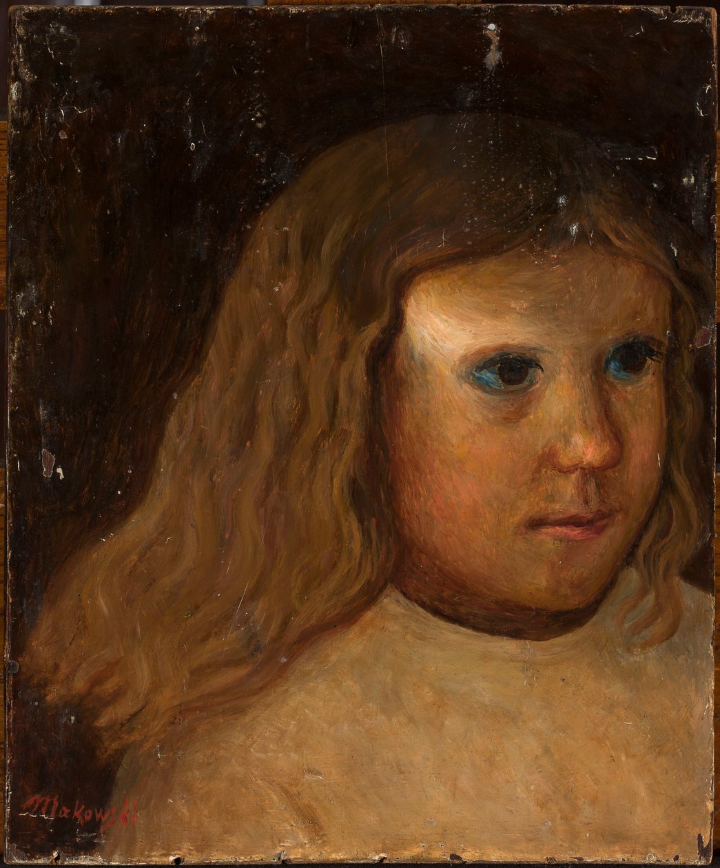 La cabeza de una niña con el pelo suelto de Tadeusz Makowski