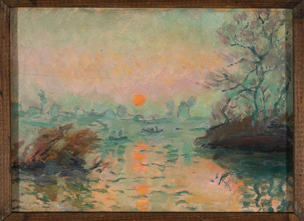 Paisaje al atardecer de Tadeusz Makowski