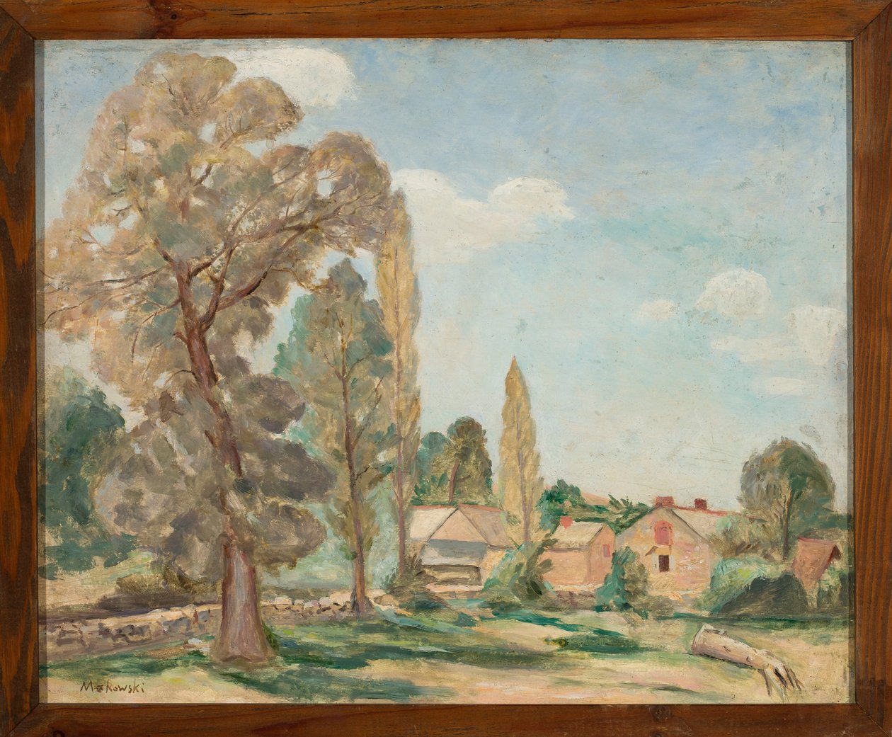 Paisaje rural con árboles de Tadeusz Makowski