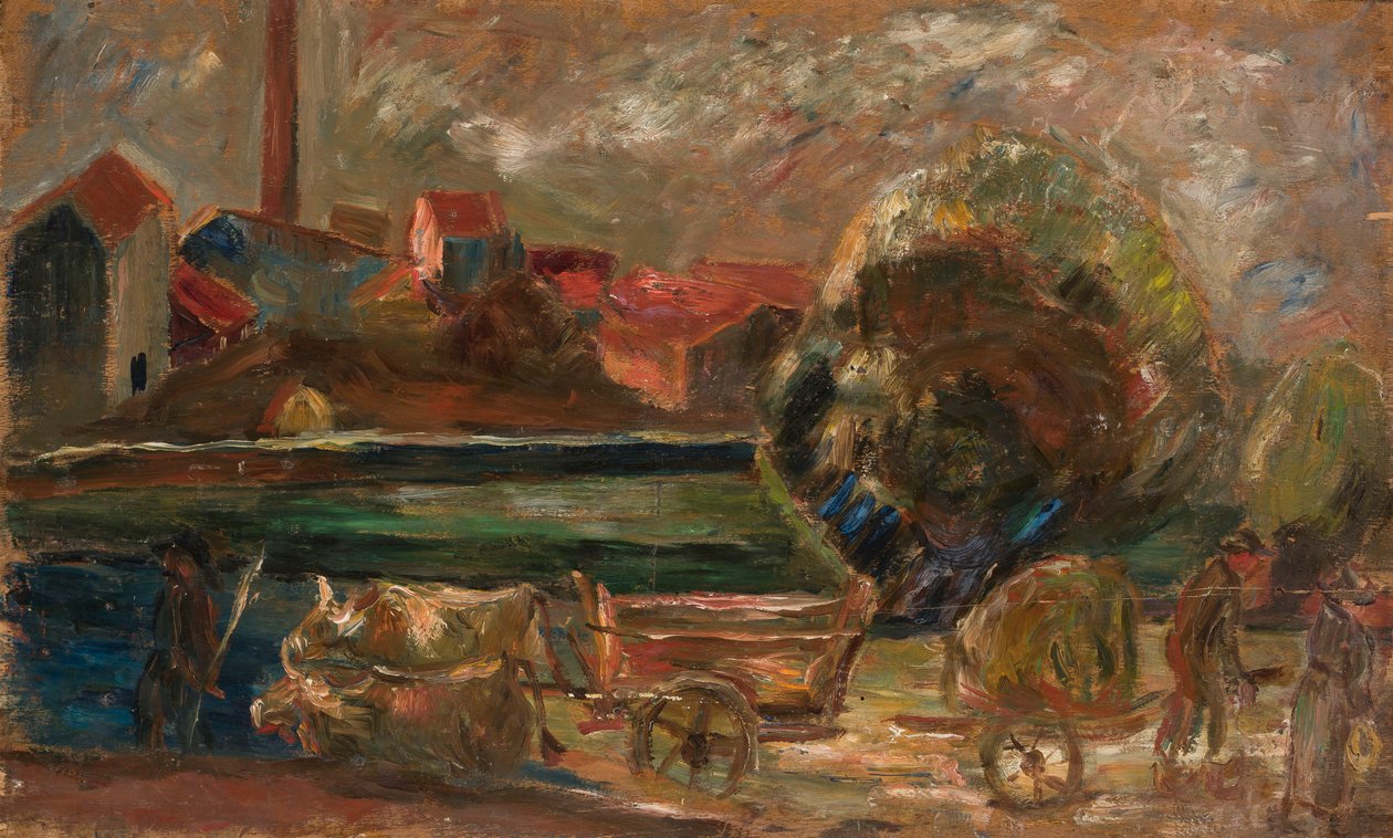 Paisaje con chimenea de fábrica de Tadeusz Makowski