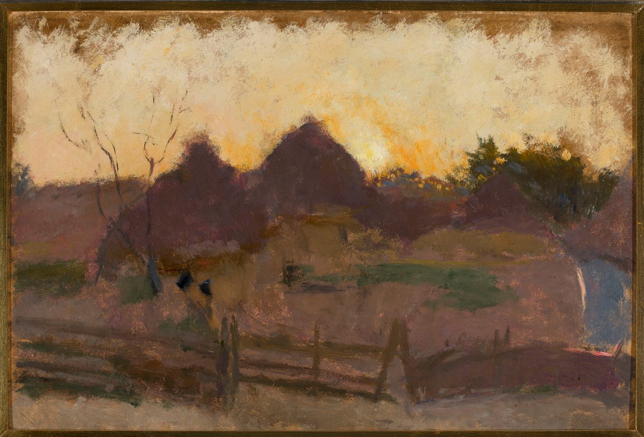 Paisaje con pajares de Tadeusz Makowski
