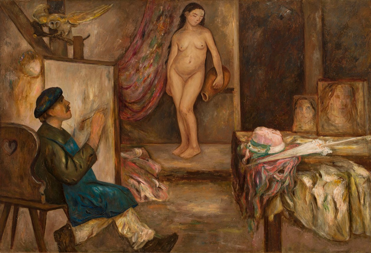 El pintor y la modelo de Tadeusz Makowski