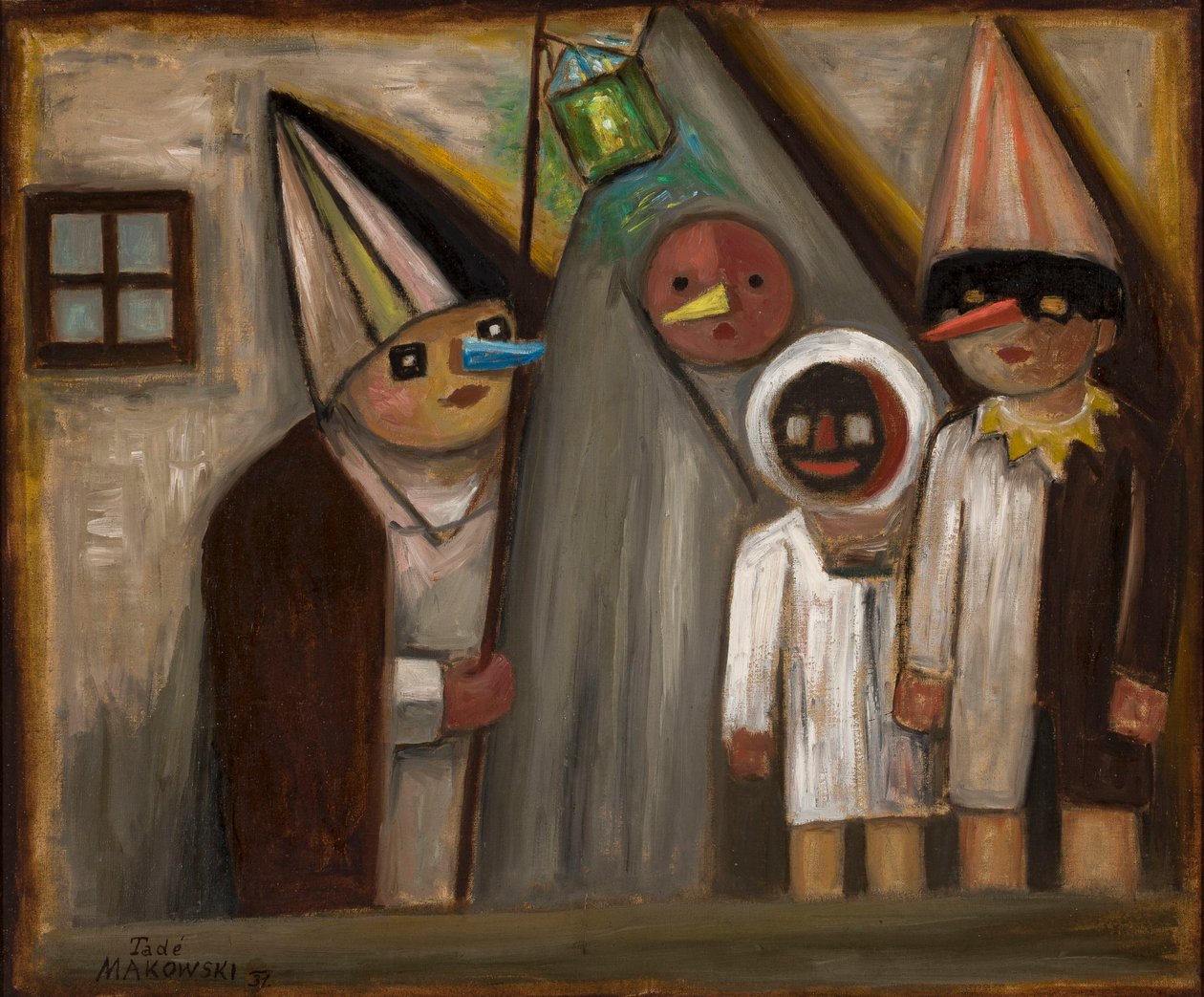 Mascarada en la oscuridad de Tadeusz Makowski