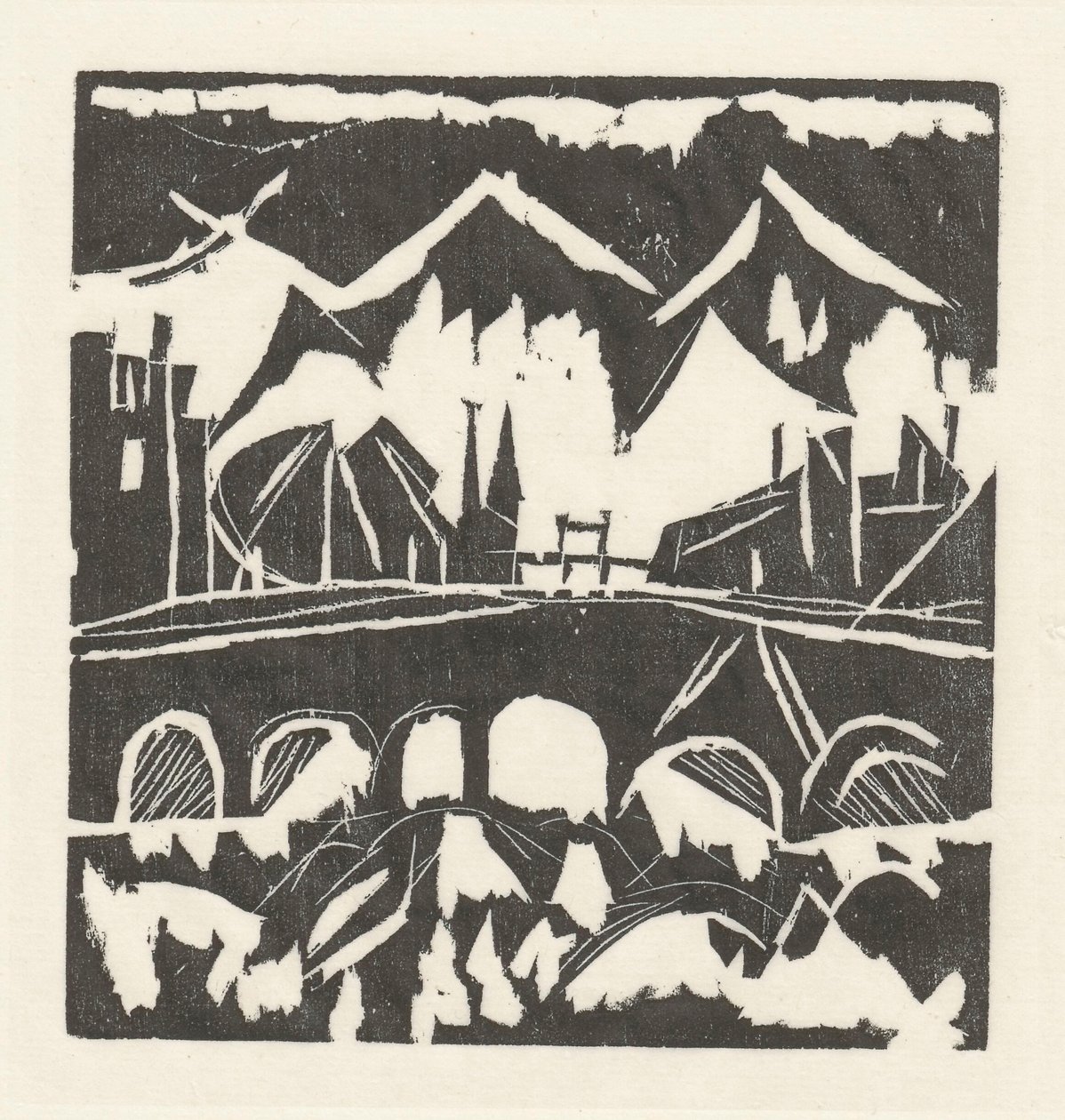 Paisaje con un puente de Tadeusz Makowski