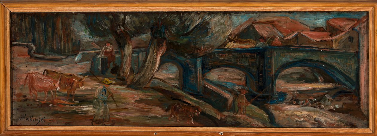 Paisaje con puente y vacas (Espaly) de Tadeusz Makowski