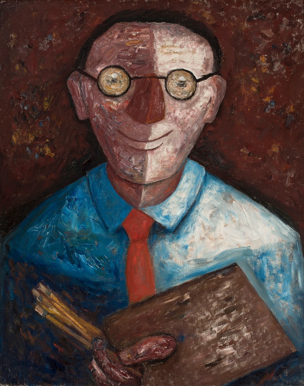 Retrato de un hombre con una paleta (Jacques Gotkowski) de Tadeusz Makowski