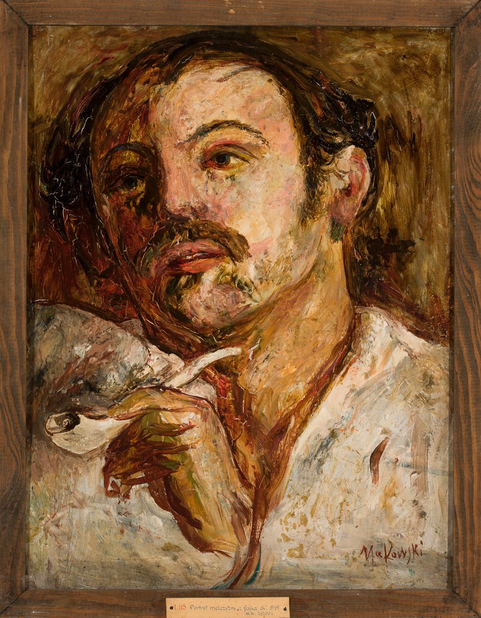 Retrato de un hombre con pipa de Tadeusz Makowski