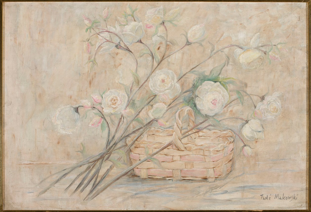 Rosas con una cesta de Tadeusz Makowski
