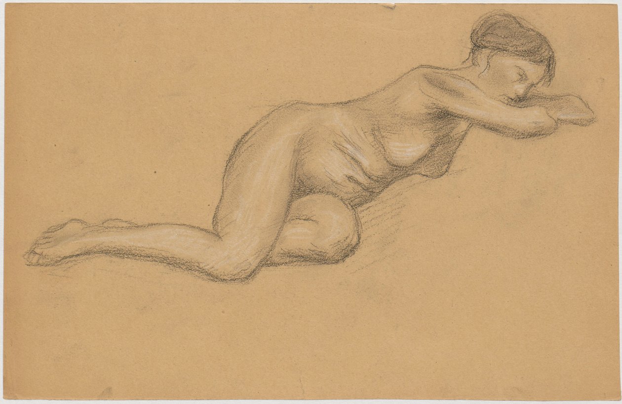 Estudio del desnudo de una mujer durmiendo de Tadeusz Makowski