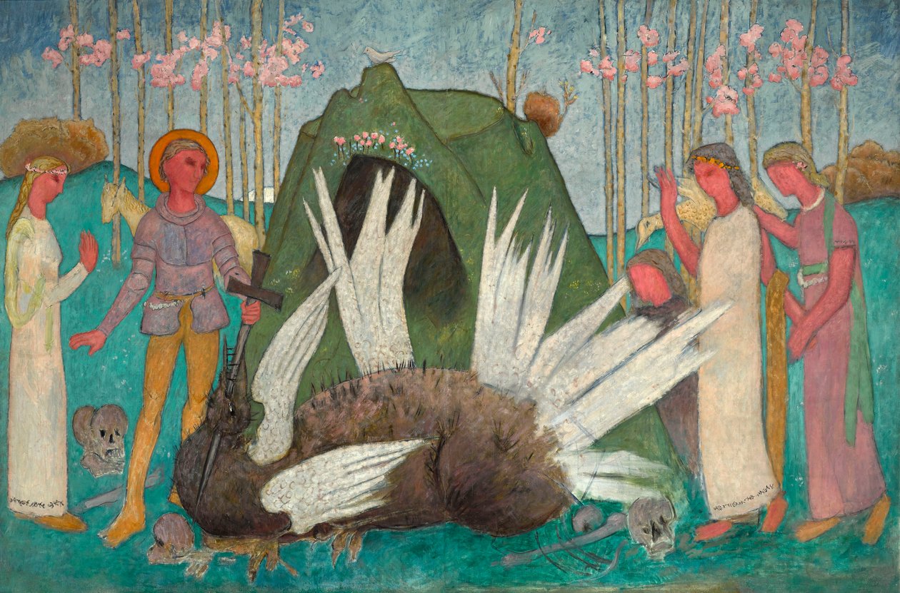 San Jorge atravesando al dragón de Tadeusz Makowski