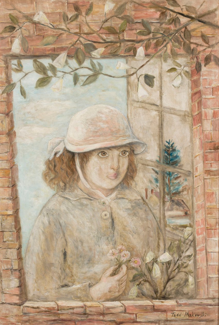 Una ventana llena de flores de Tadeusz Makowski
