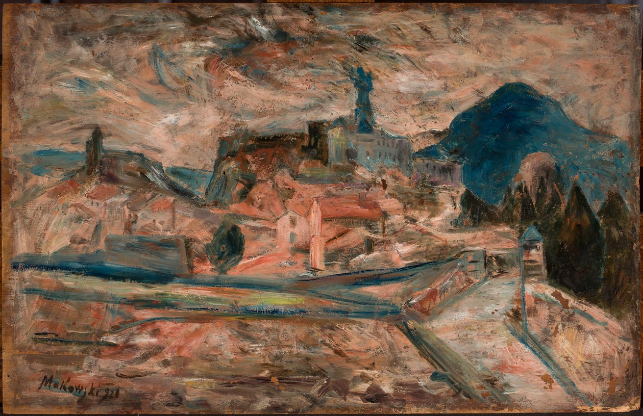 Vista de una ciudad de montaña (Le Puy) de Tadeusz Makowski