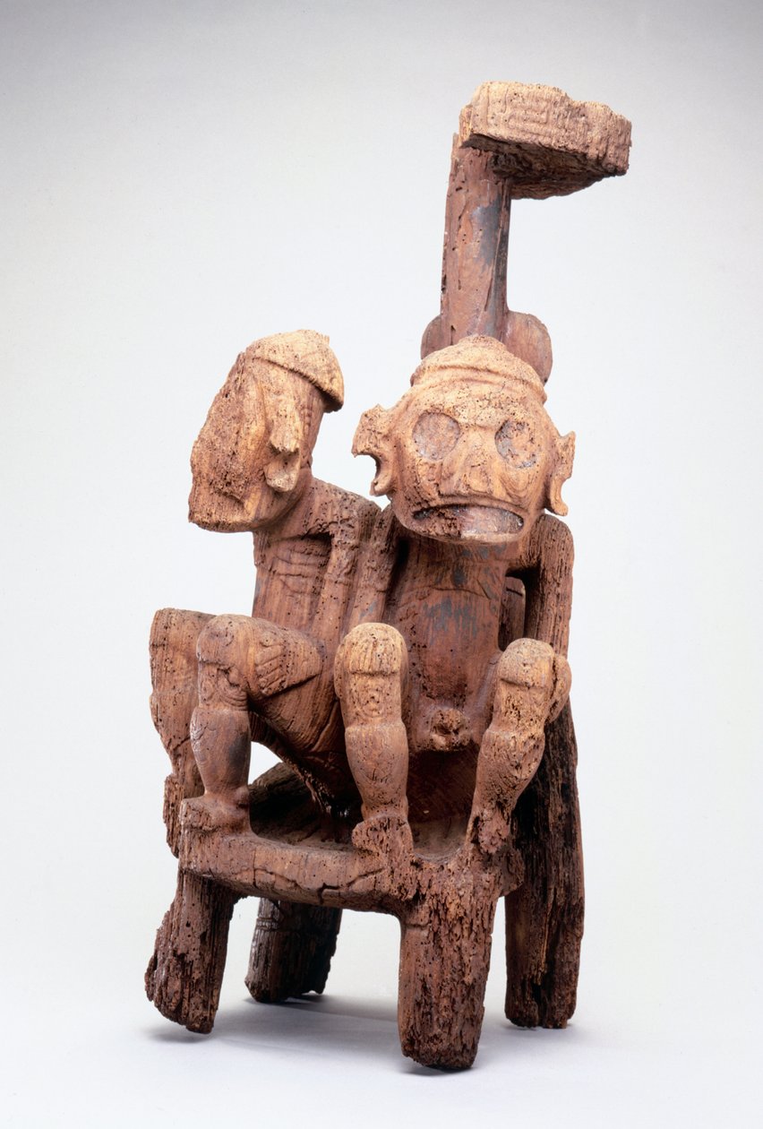 Zemi con figuras gemelas (madera) de Taino Culture