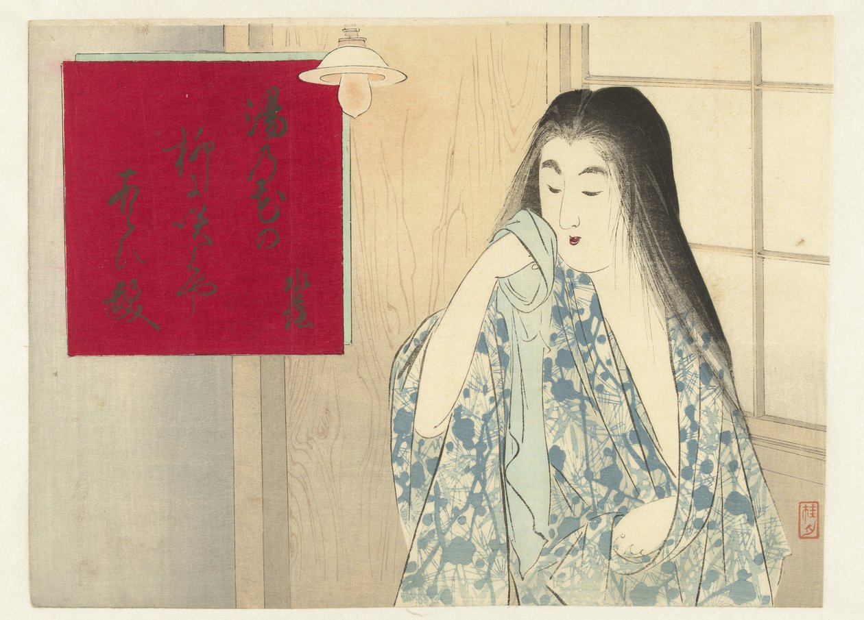 Mujer en un interior de Takeuchi Keishū