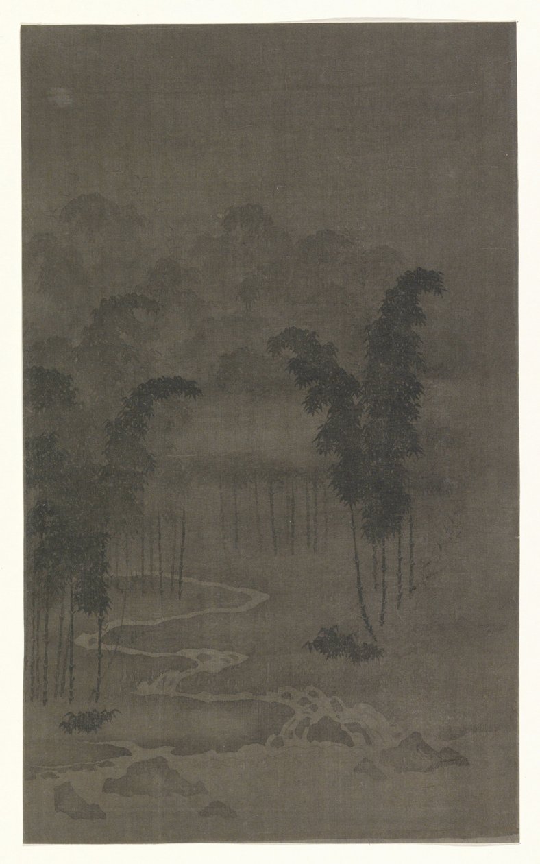 Bosque de bambú en la noche de Tan Zhirui (attributed to)